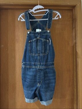 Old Navy Blue Denim Shortalls with Front Bib Pocket